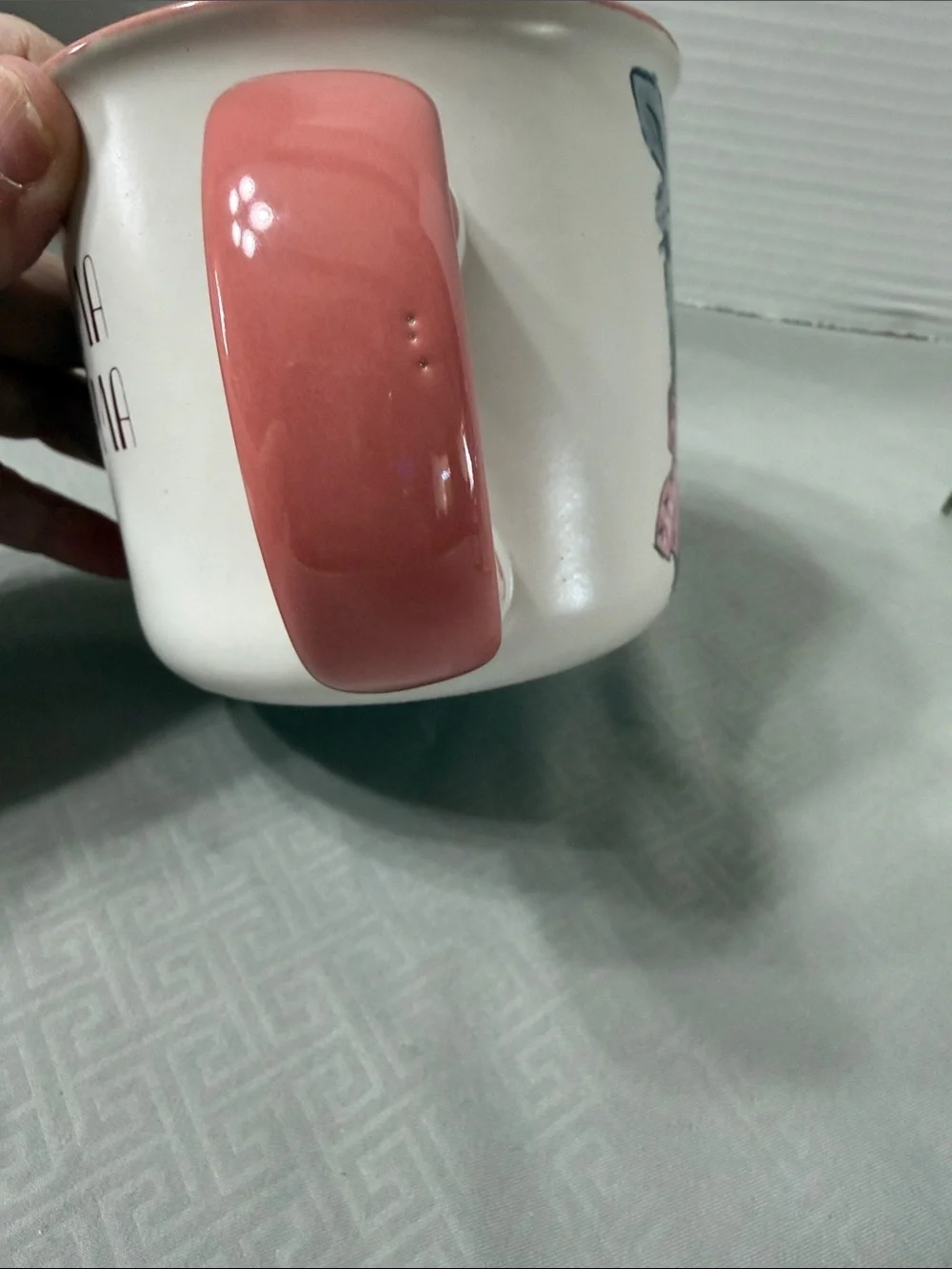 Belle Maison Mama Llama Pink Accent Ceramic Camper Coffee Mug Pink Handle & Rim - Picture 9 of 10